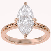 Filigree Solitaire Engagement Ring Lab Grown Diamond