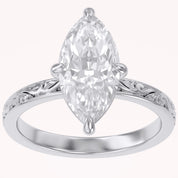 Filigree Solitaire Engagement Ring Lab Grown Diamond