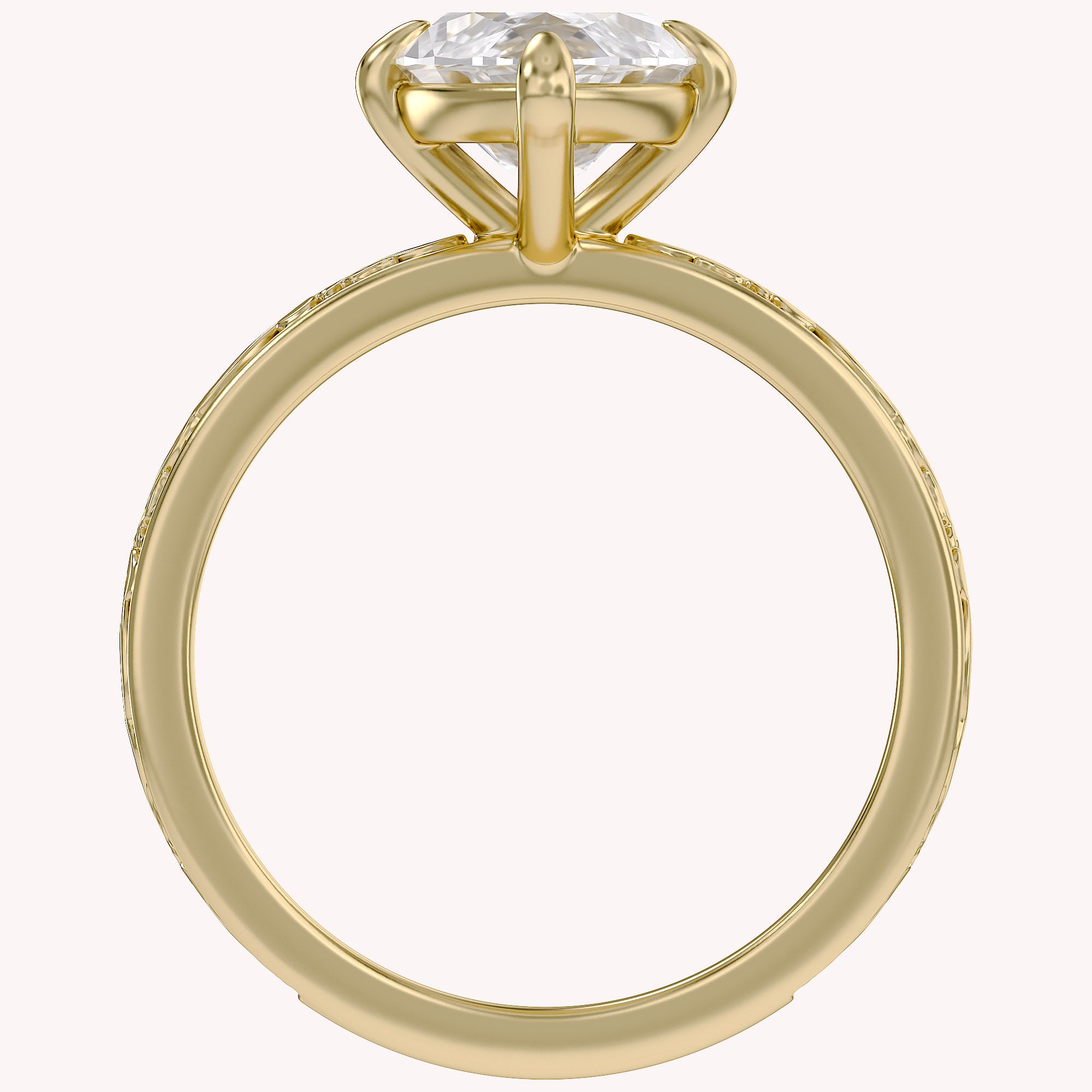 Filigree Solitaire Engagement Ring Lab Grown Diamond