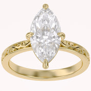 Filigree Solitaire Engagement Ring Lab Grown Diamond