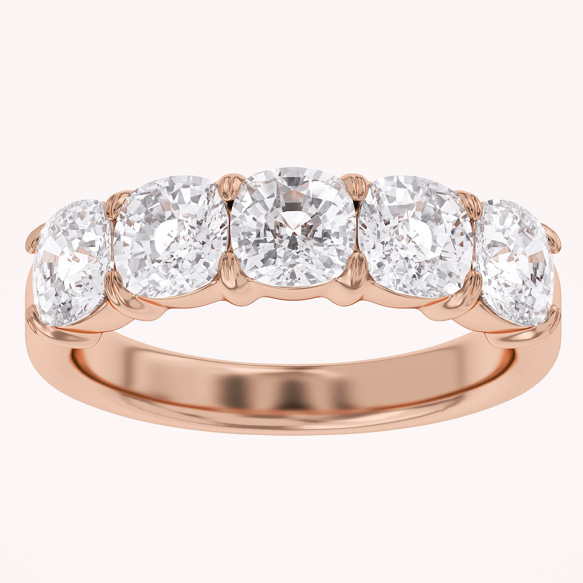Cushion-Cut Half-Eternity Ring | Lab-Grown Diamond