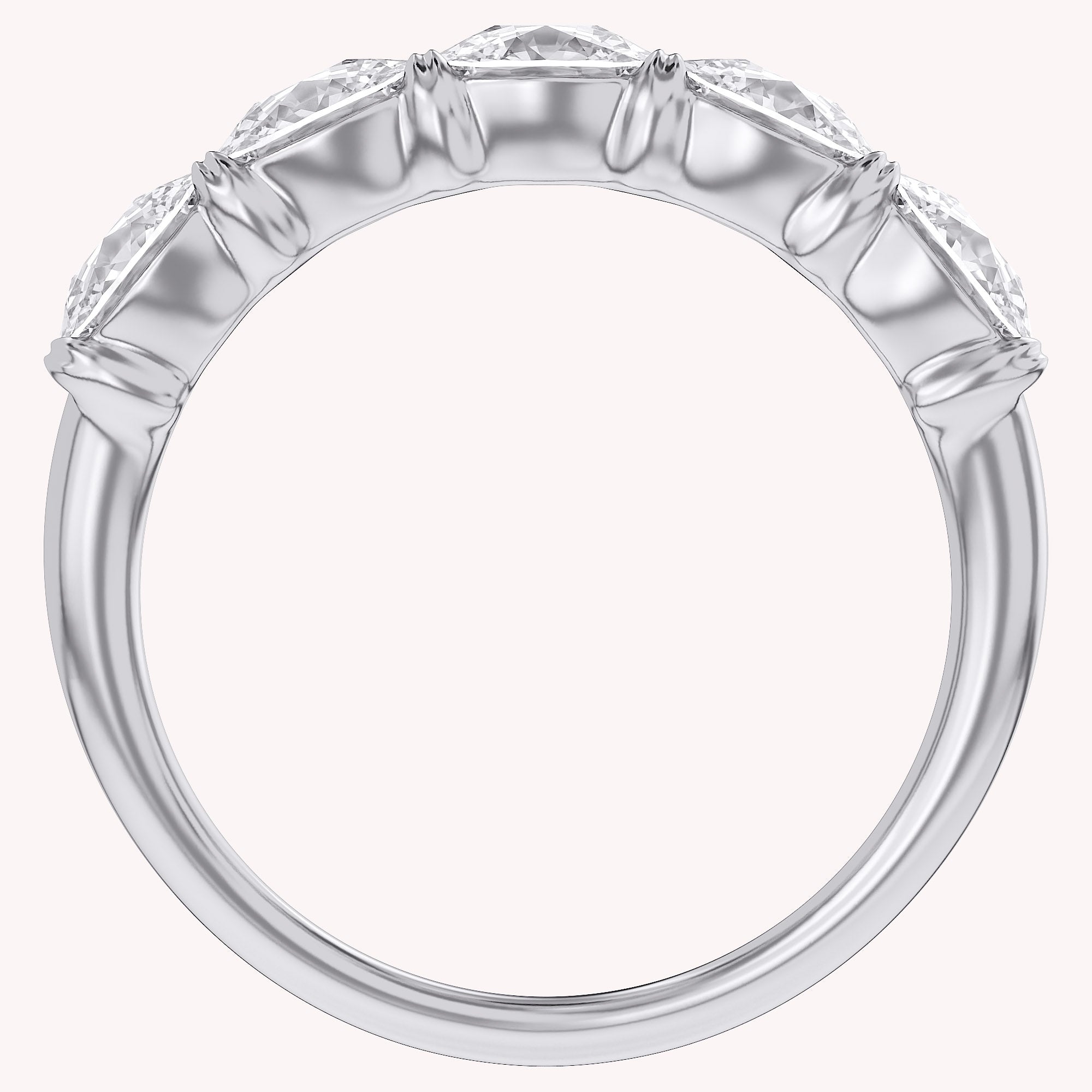 Cushion-Cut Half-Eternity Ring | Lab-Grown Diamond