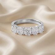 Cushion-Cut Half-Eternity Ring | Lab-Grown Diamond