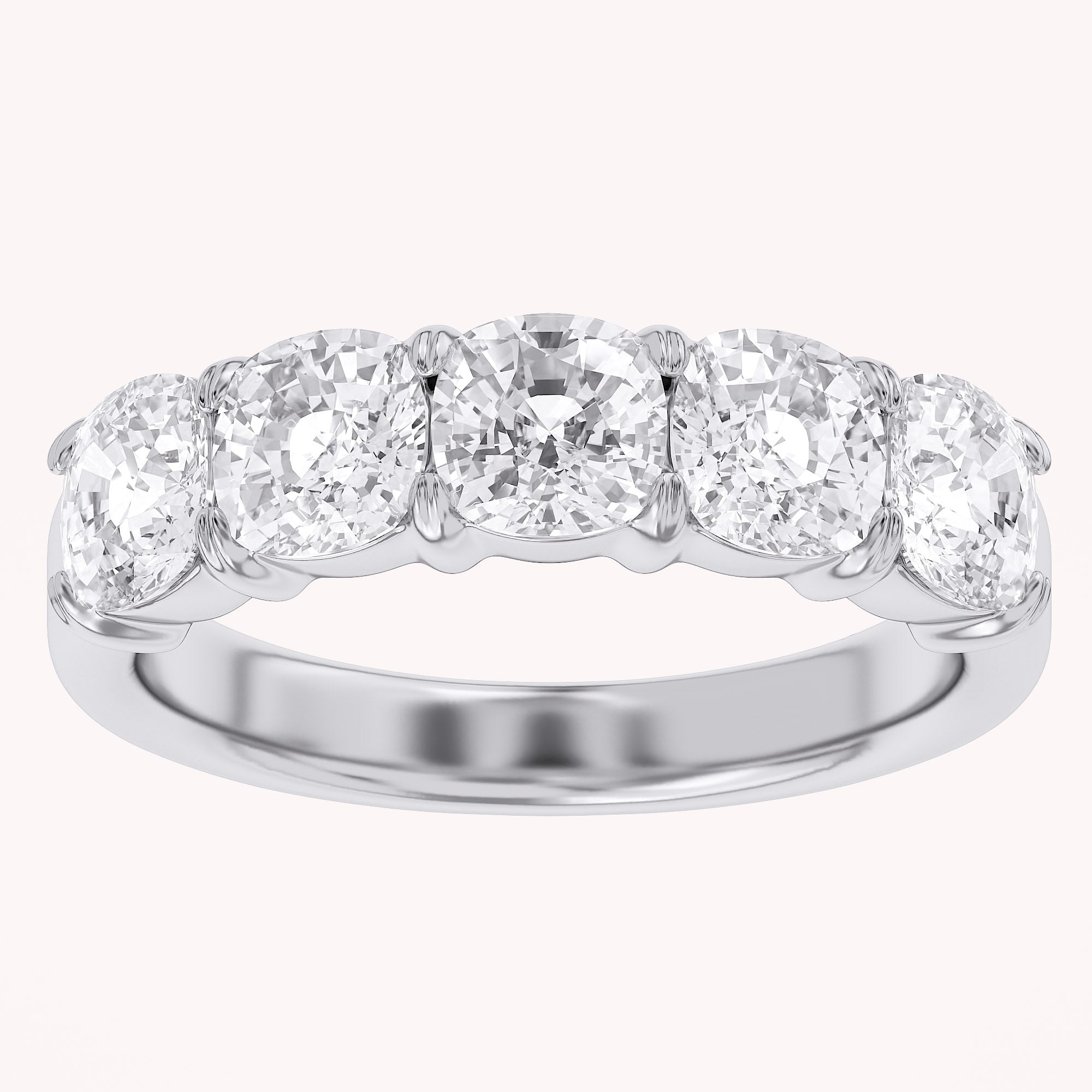 Cushion-Cut Half-Eternity Ring | Lab-Grown Diamond