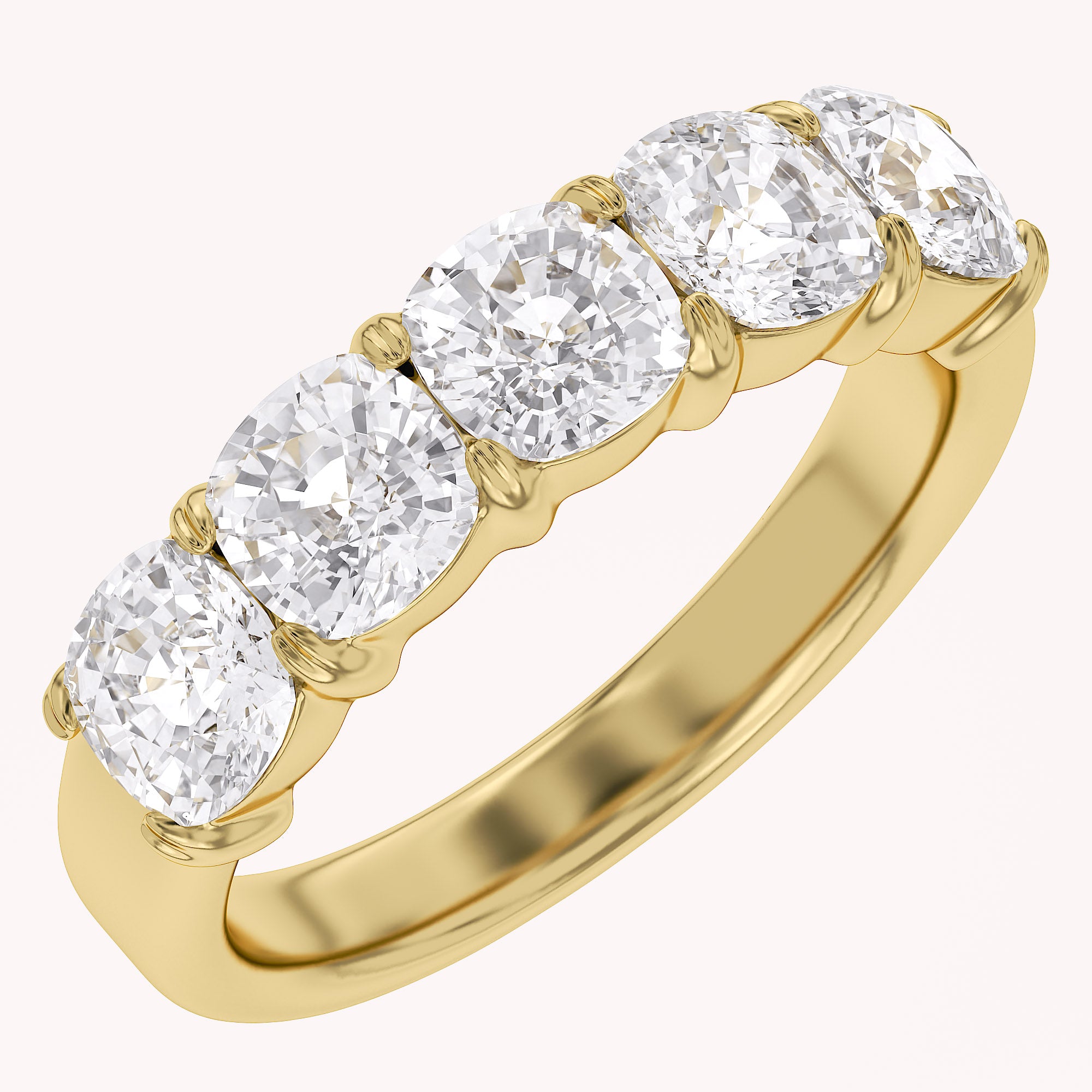 Cushion-Cut Half-Eternity Ring | Lab-Grown Diamond