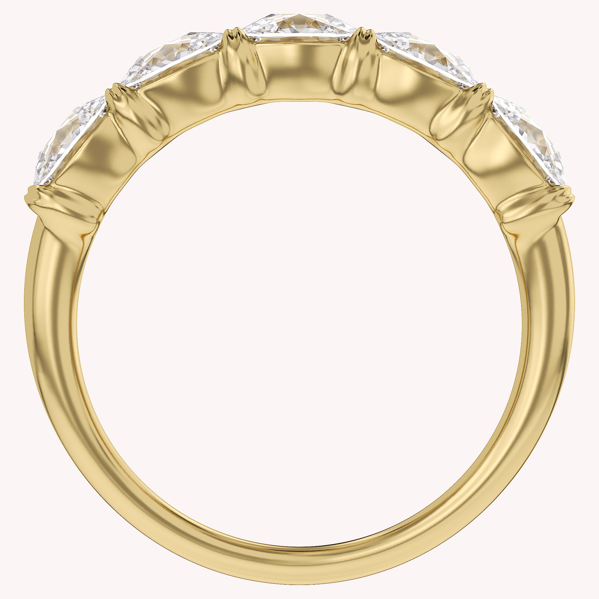 Cushion-Cut Half-Eternity Ring | Lab-Grown Diamond