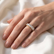 Cushion-Cut Half-Eternity Ring | Lab-Grown Diamond