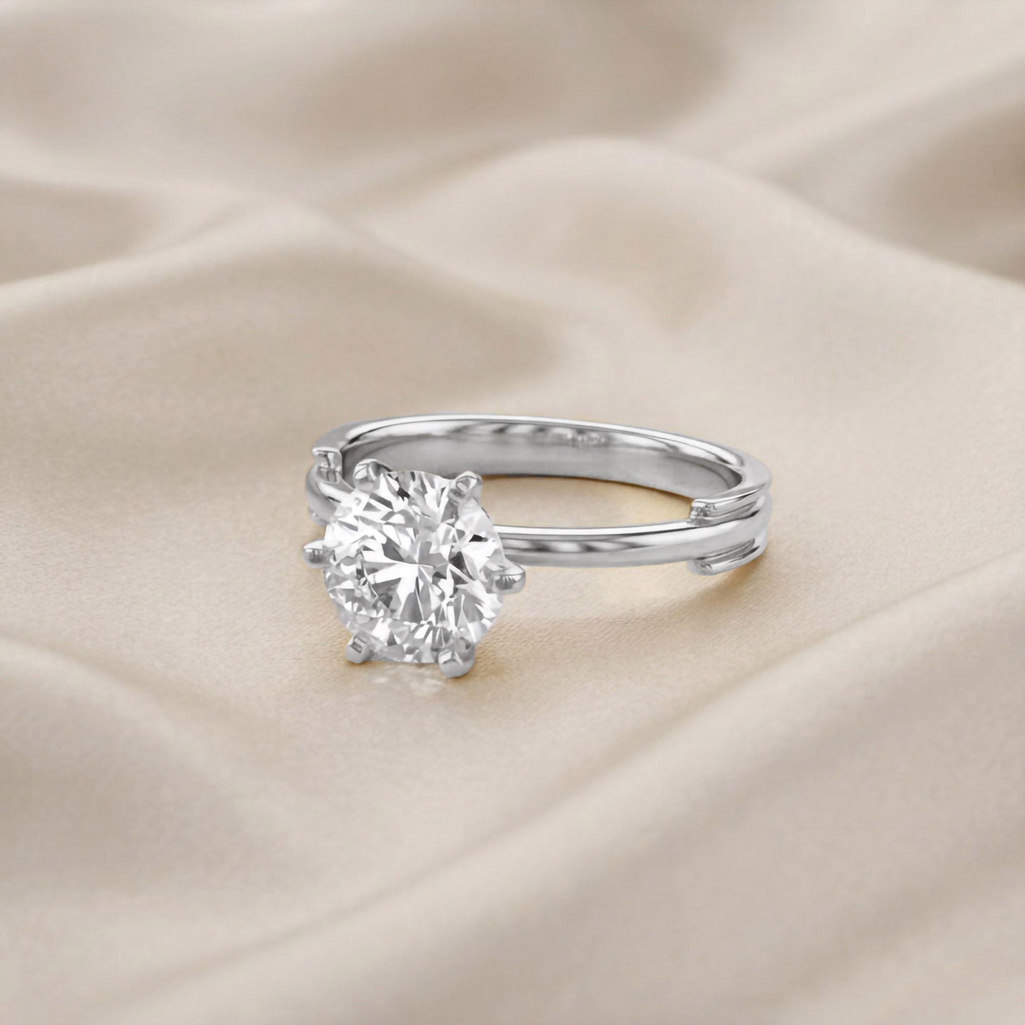 2.30 CT Round Lab Grown Diamond Solitaire Engagement Ring