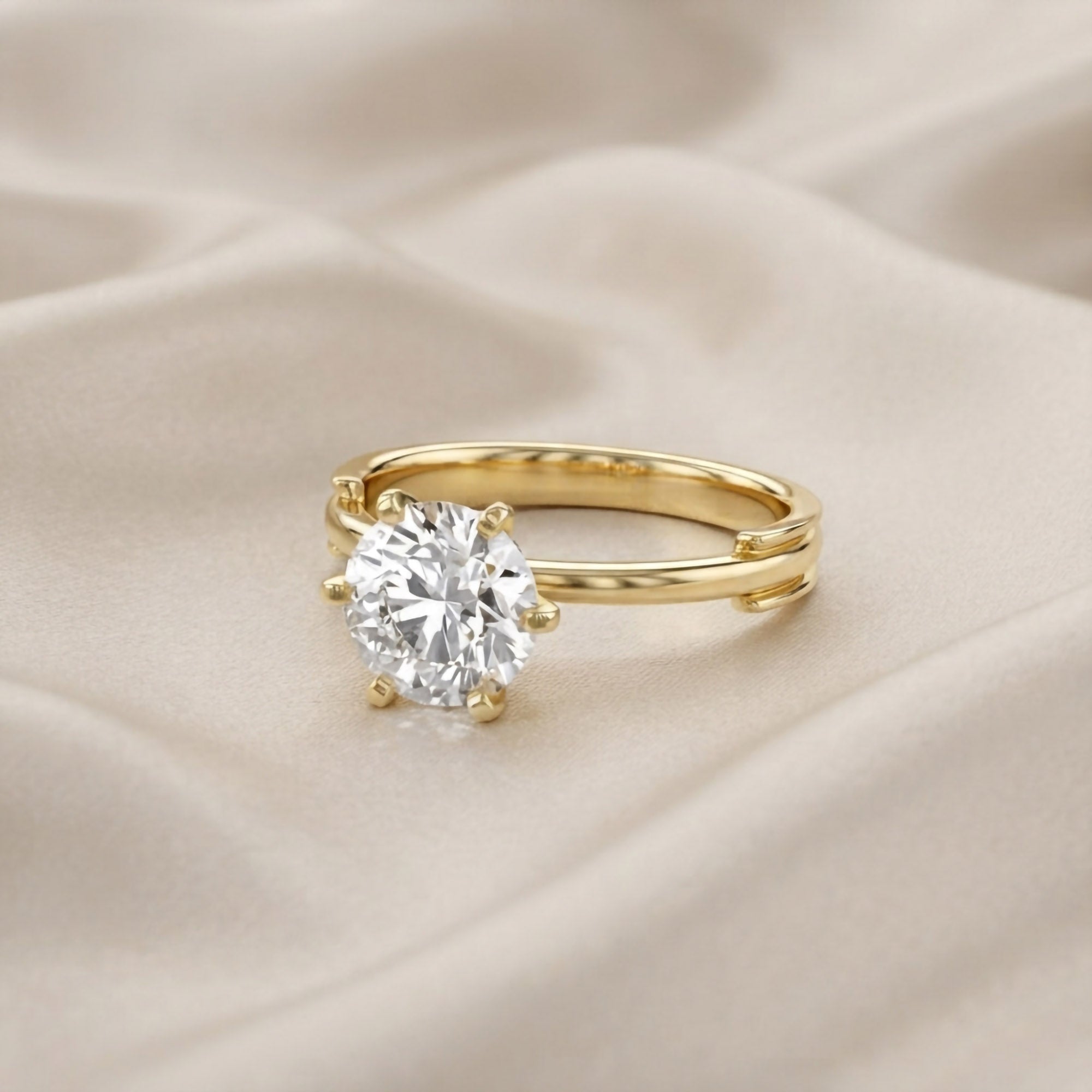 2.30 CT Round Lab Grown Diamond Solitaire Engagement Ring