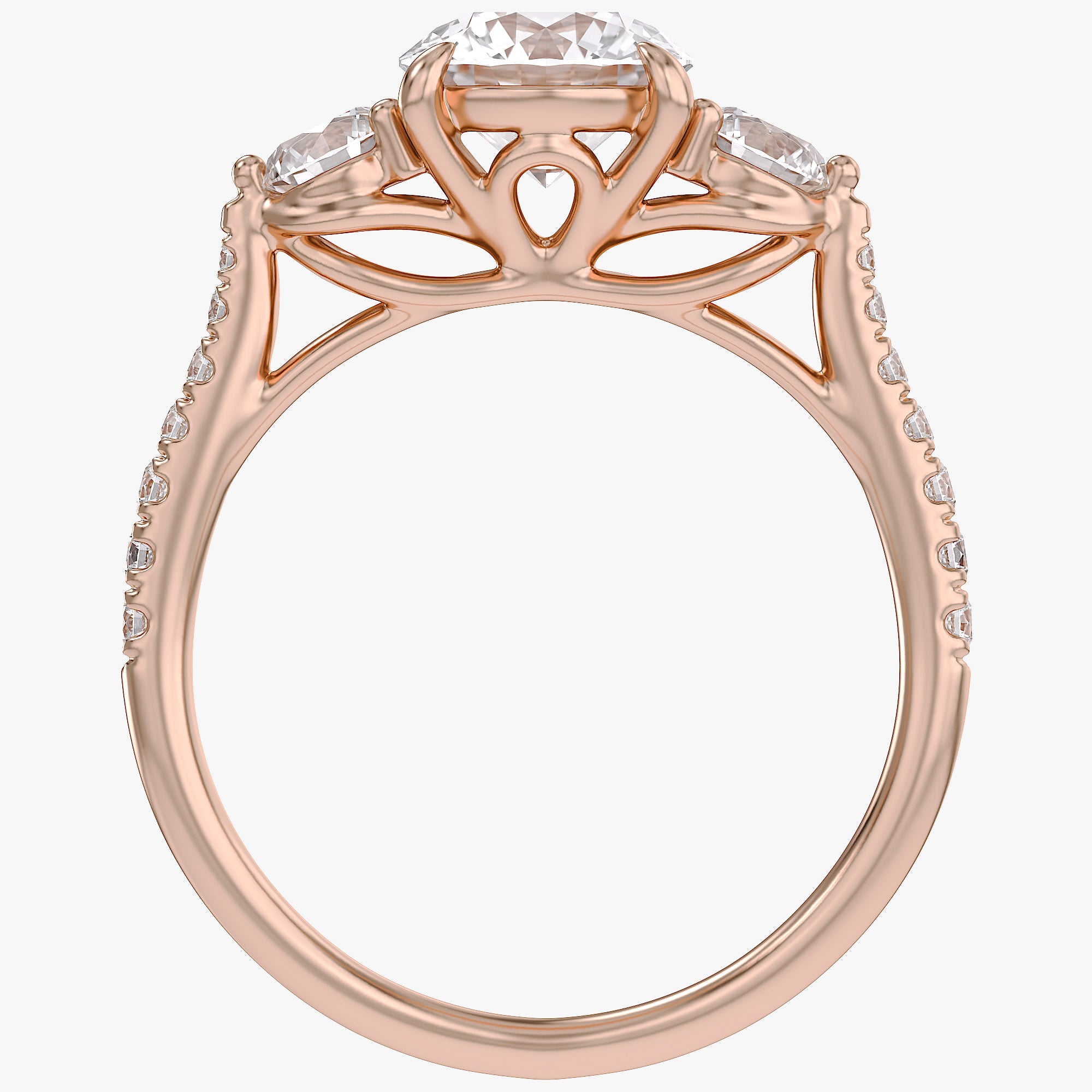 1.75 CT Three Stone Round lab Grown Diamond Engagement Ring