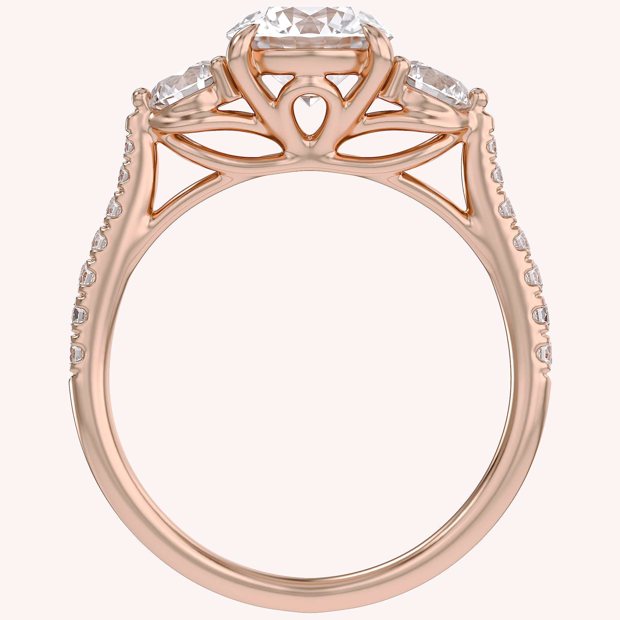 1.75 CT Three Stone Round lab Grown Diamond Engagement Ring