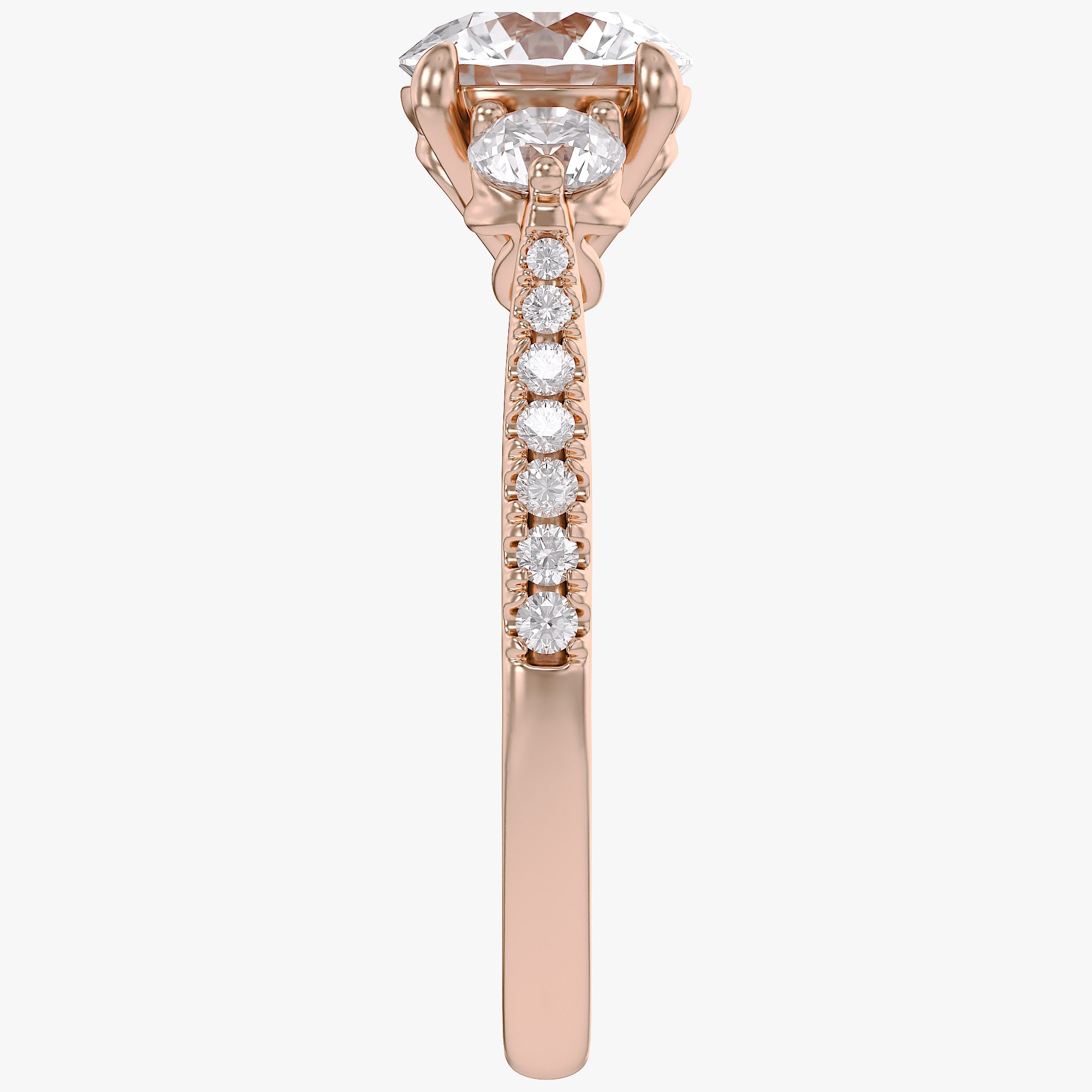 1.75 CT Three Stone Round lab Grown Diamond Engagement Ring