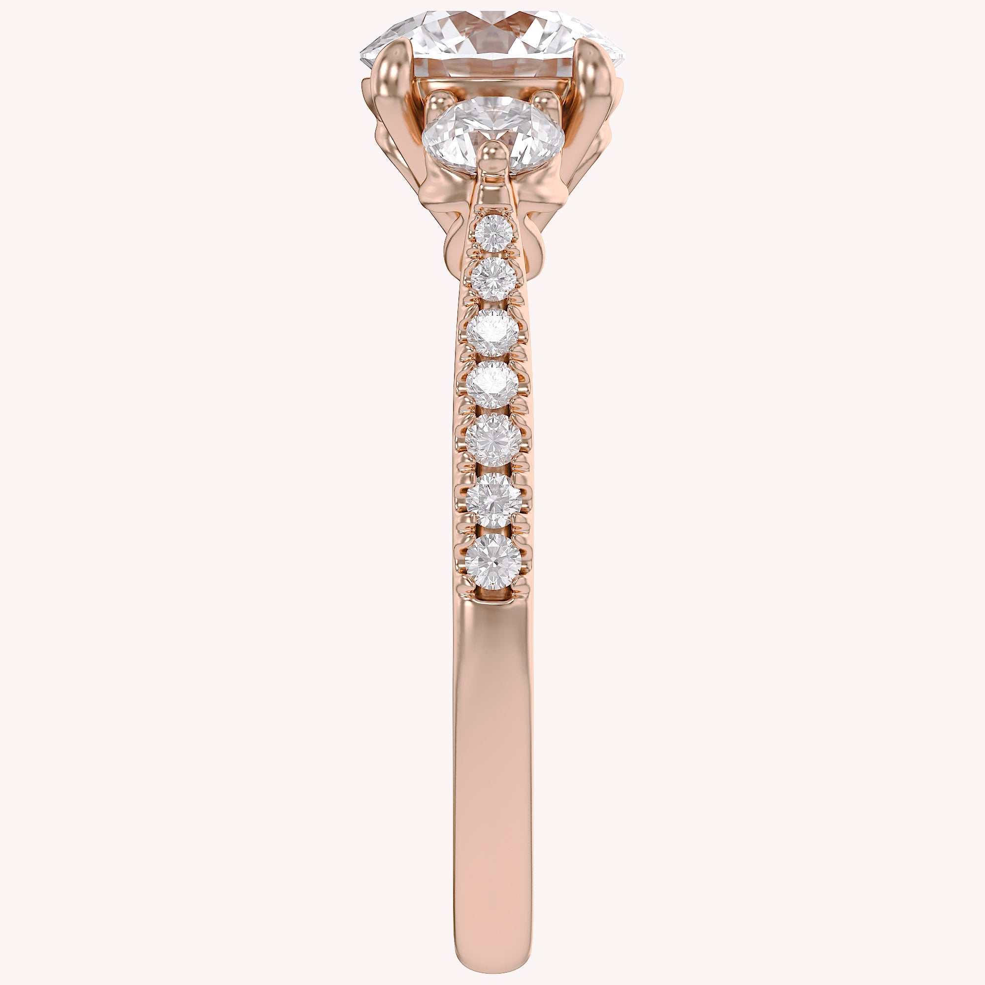 1.75 CT Three Stone Round lab Grown Diamond Engagement Ring