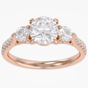 1.75 CT Three Stone Round lab Grown Diamond Engagement Ring