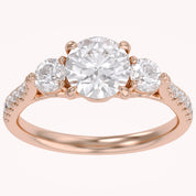 1.75 CT Three Stone Round lab Grown Diamond Engagement Ring