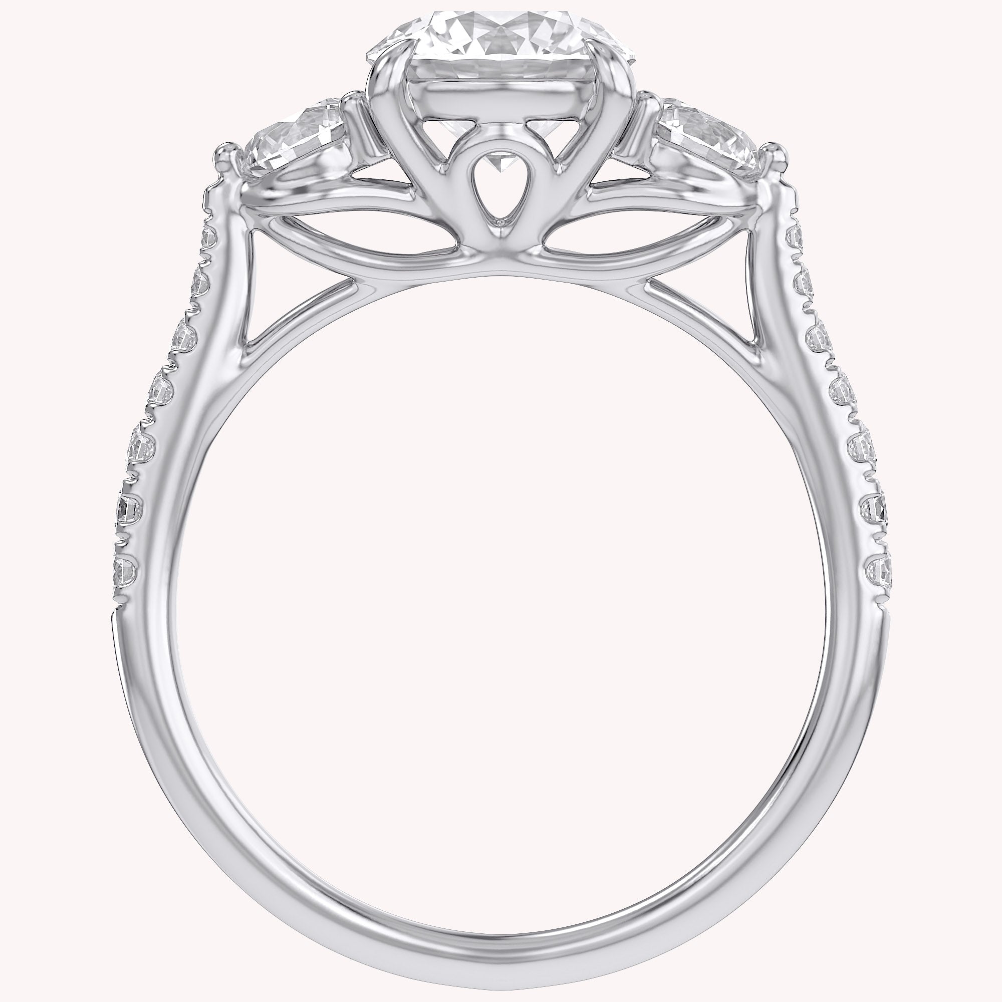 1.75 CT Three Stone Round lab Grown Diamond Engagement Ring