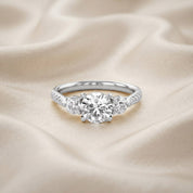 1.75 CT Three Stone Round lab Grown Diamond Engagement Ring
