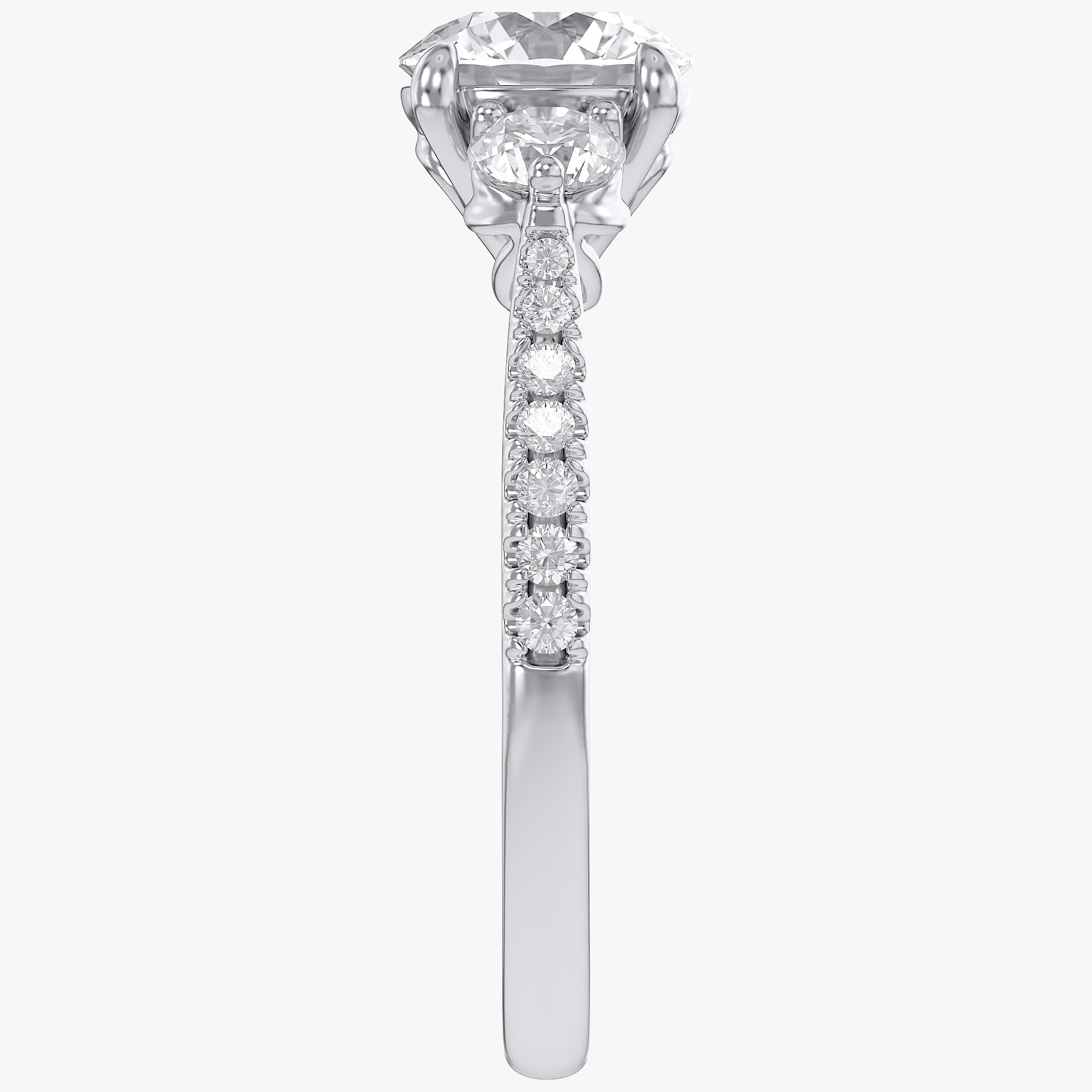 1.75 CT Three Stone Round lab Grown Diamond Engagement Ring