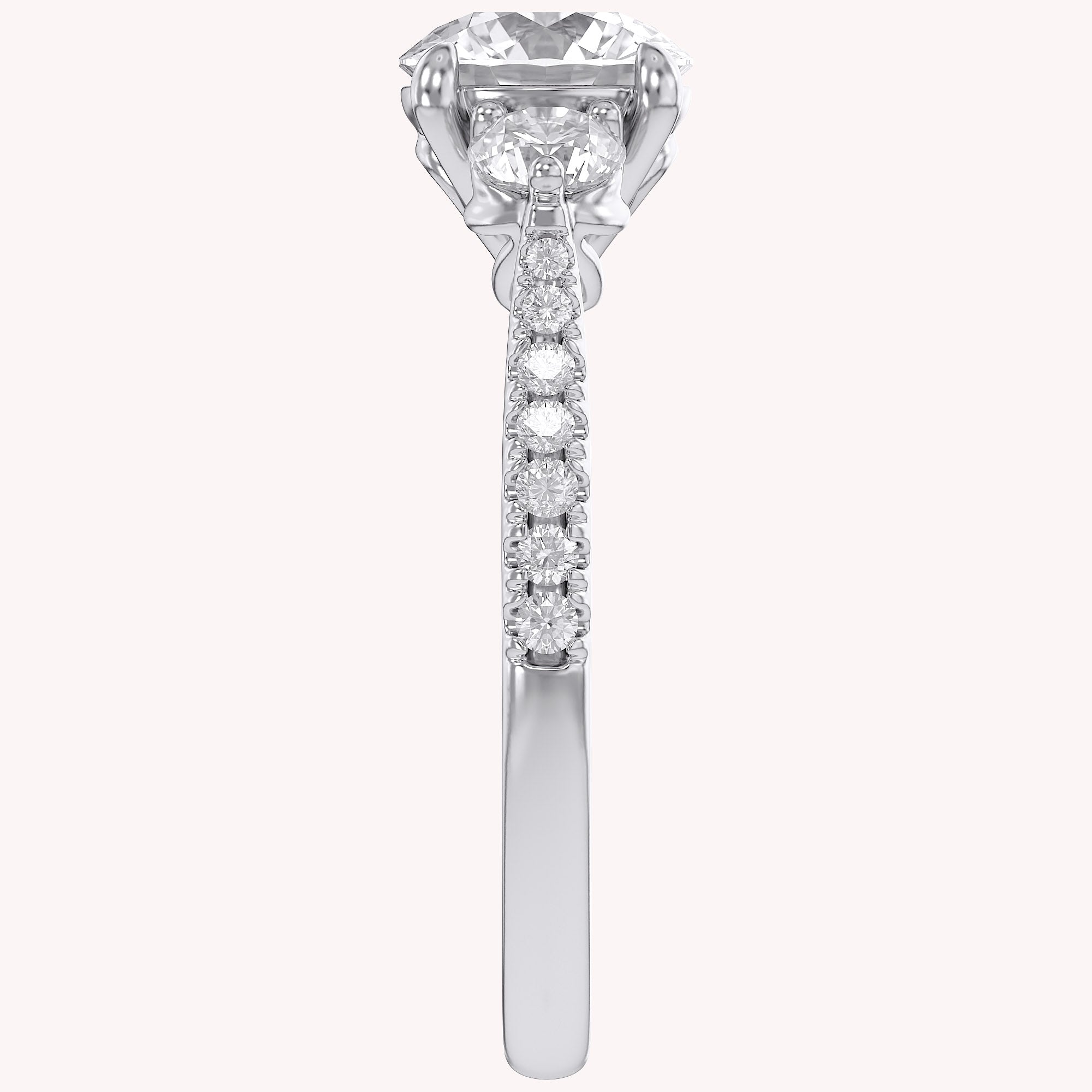 1.75 CT Three Stone Round lab Grown Diamond Engagement Ring