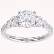 1.75 CT Three Stone Round lab Grown Diamond Engagement Ring