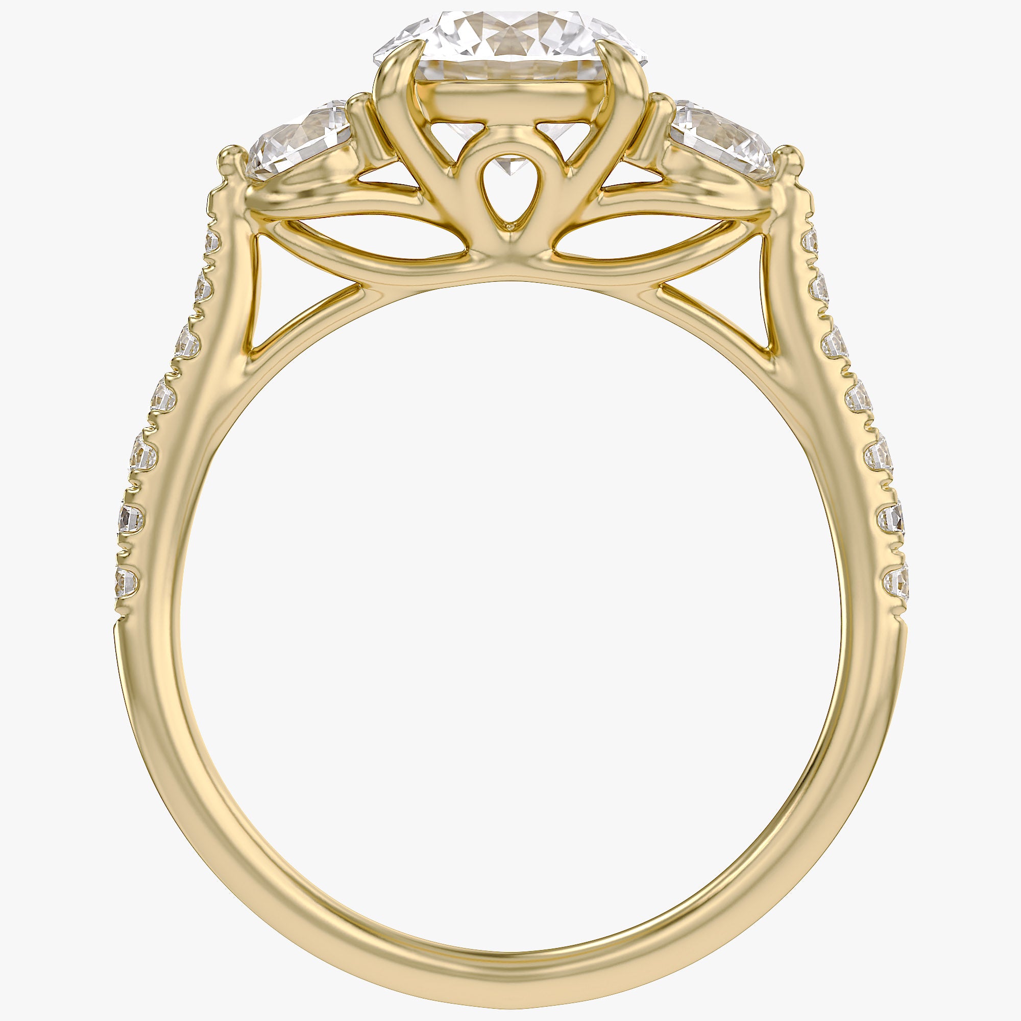1.75 CT Three Stone Round lab Grown Diamond Engagement Ring