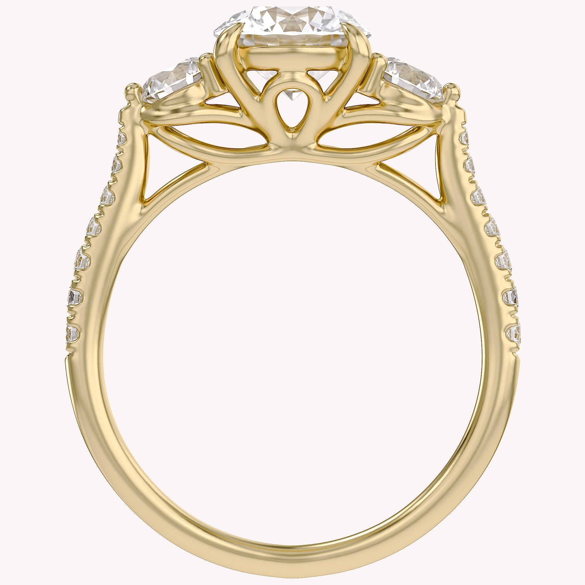 1.75 CT Three Stone Round lab Grown Diamond Engagement Ring