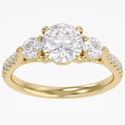 1.75 CT Three Stone Round lab Grown Diamond Engagement Ring