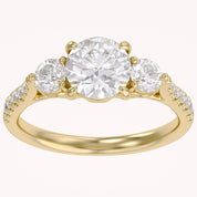 1.75 CT Three Stone Round lab Grown Diamond Engagement Ring