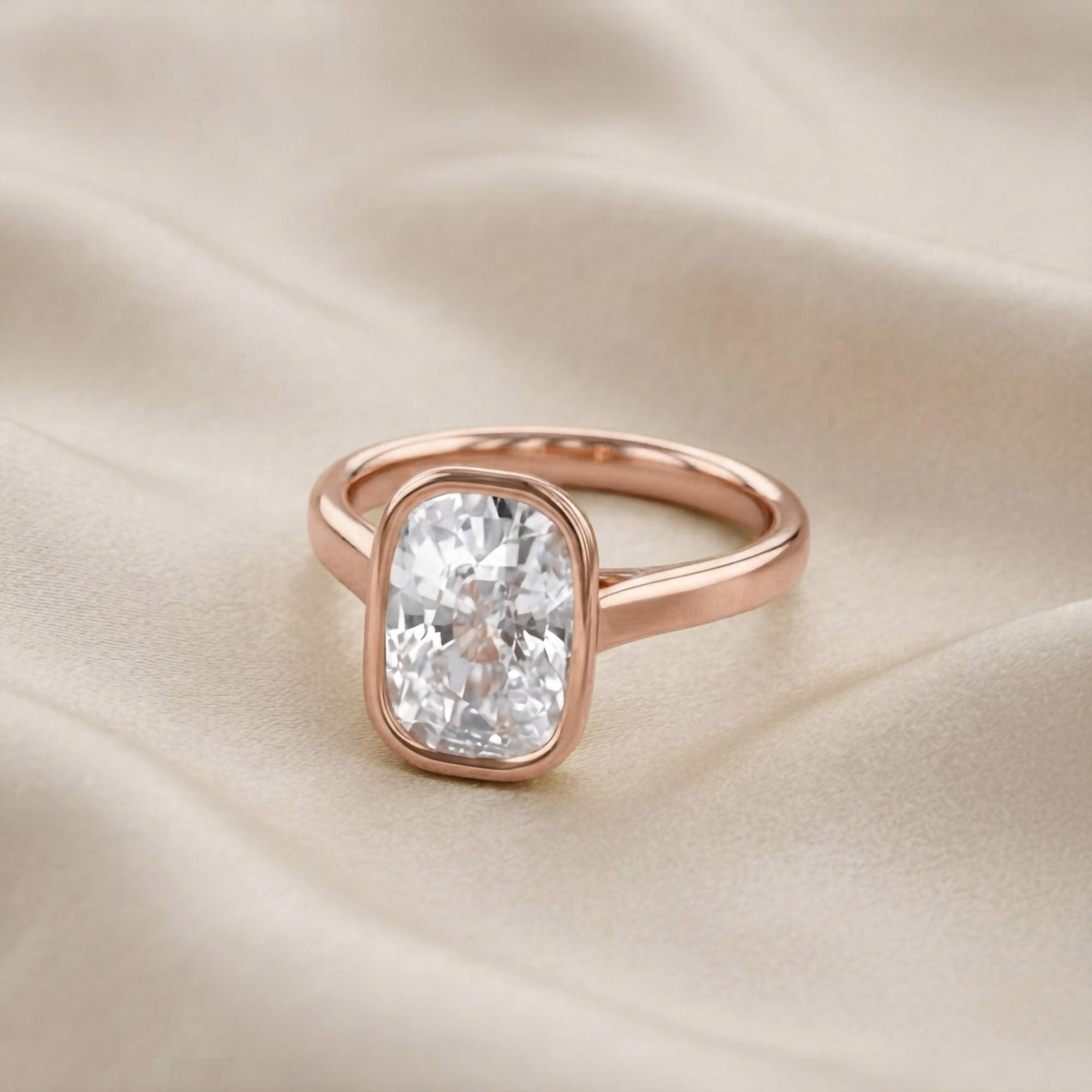 3 CT Cushion Lab Grown Diamond Solitaire Engagement Ring