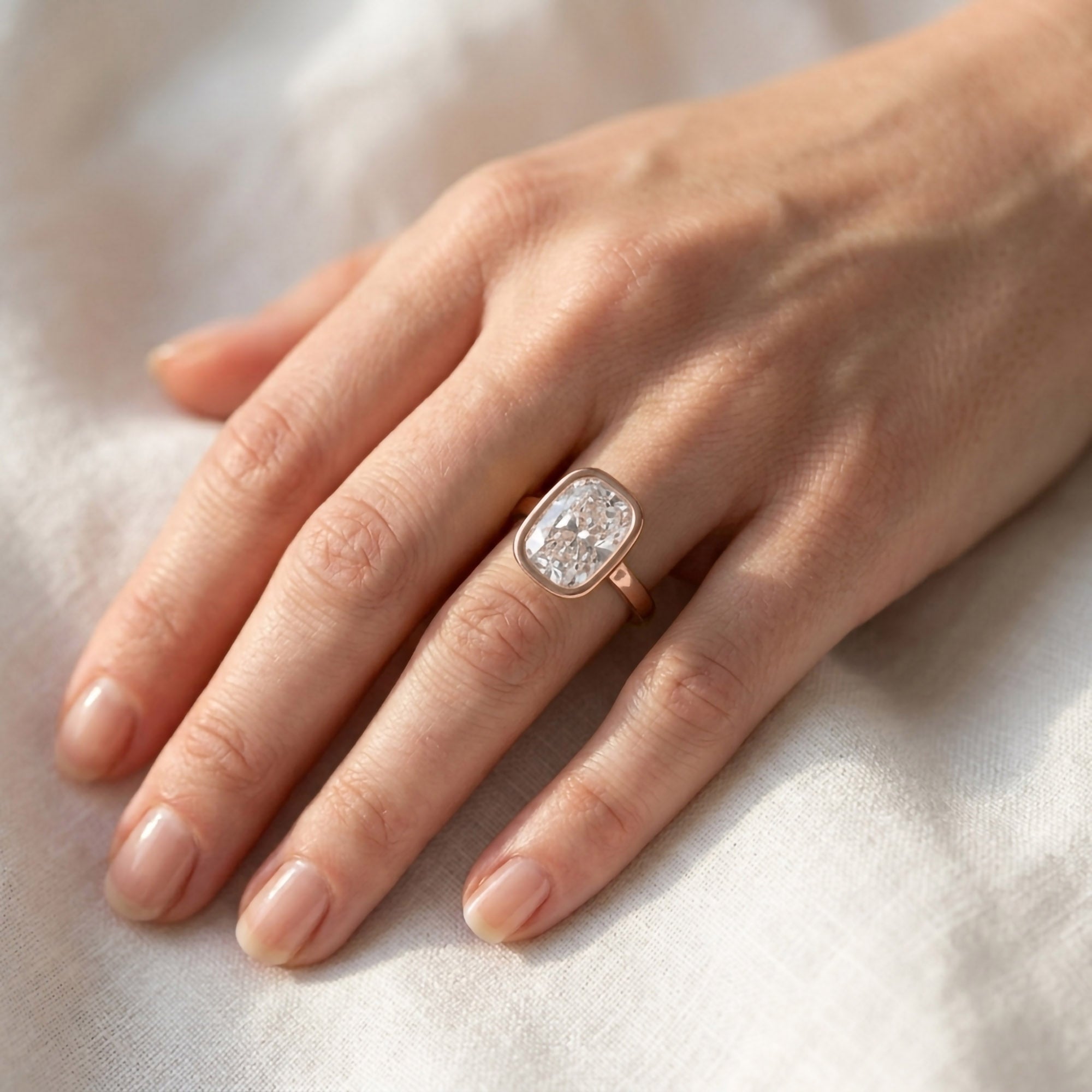 3 CT Cushion Lab Grown Diamond Solitaire Engagement Ring
