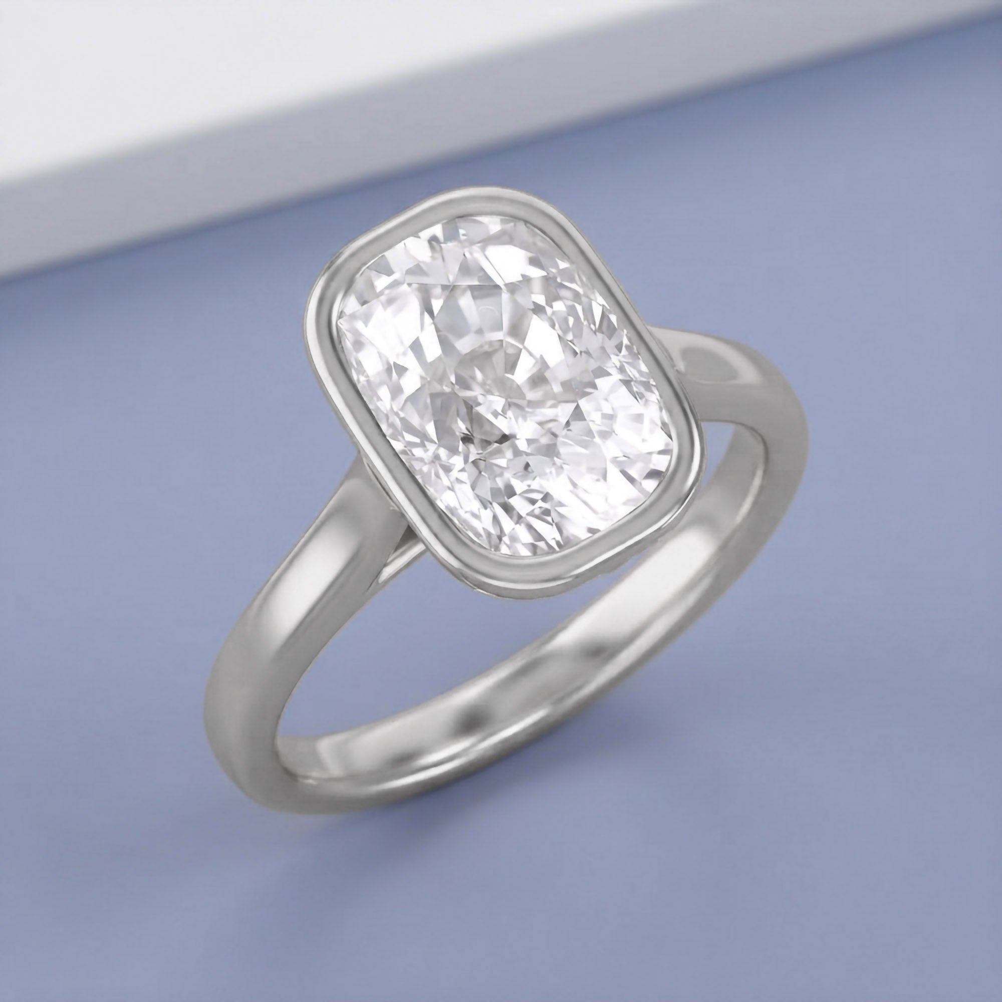 3 CT Cushion Lab Grown Diamond Solitaire Engagement Ring