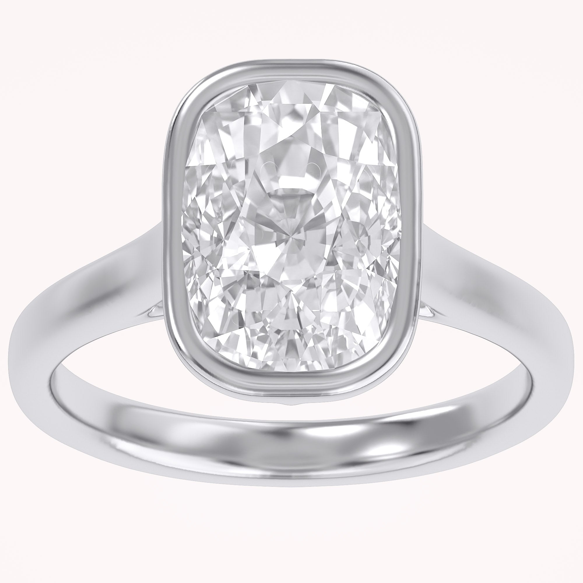 3 CT Cushion Lab Grown Diamond Solitaire Engagement Ring