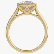 3 Carat Elongated Cushion Lab Grown Diamond Bezel Solitaire Engagement Ring
