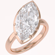6CT Marquise Shape Lab Grown Diamond Solitaire Georgian Style Engagement Ring
