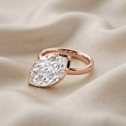 6CT Marquise Shape Lab Grown Diamond Solitaire Georgian Style Engagement Ring