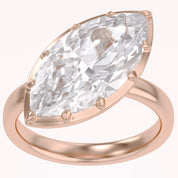 6CT Marquise Shape Lab Grown Diamond Solitaire Georgian Style Engagement Ring