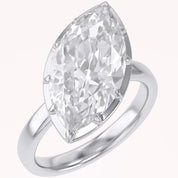 6CT Marquise Shape Lab Grown Diamond Solitaire Georgian Style Engagement Ring