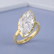 6CT Marquise Shape Lab Grown Diamond Solitaire Georgian Style Engagement Ring