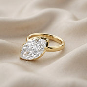 6CT Marquise Shape Lab Grown Diamond Solitaire Georgian Style Engagement Ring