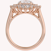 4.30 CT Lab Grown Diamond Sunburst Double Halo Engagement Ring