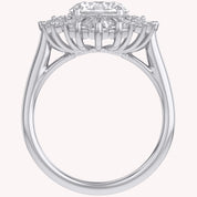 4.30 CT Lab Grown Diamond Sunburst Double Halo Engagement Ring