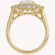 4.30 CT Lab Grown Diamond Sunburst Double Halo Engagement Ring
