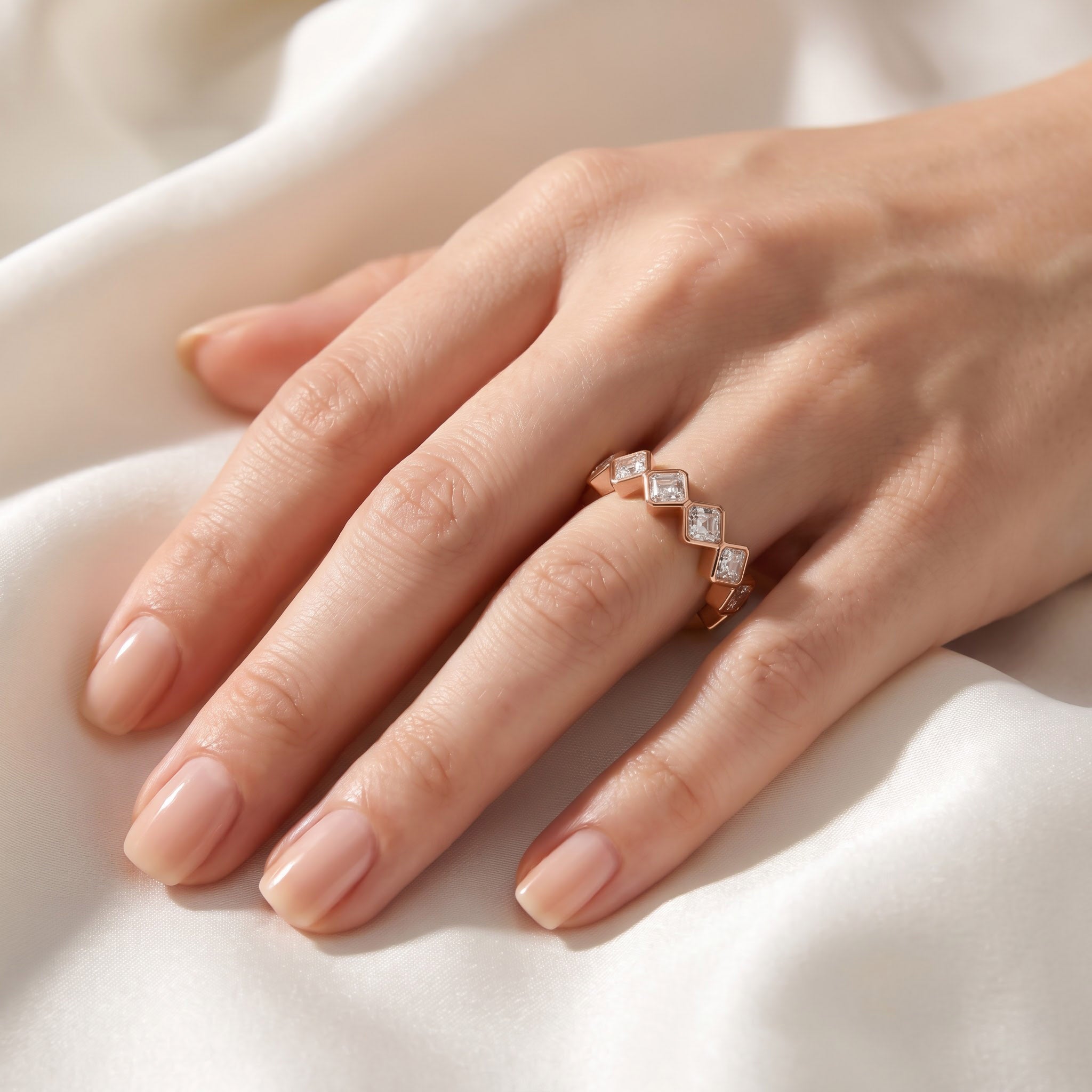 Asscher-Cut Full-Eternity Ring | Lab-Grown Diamond