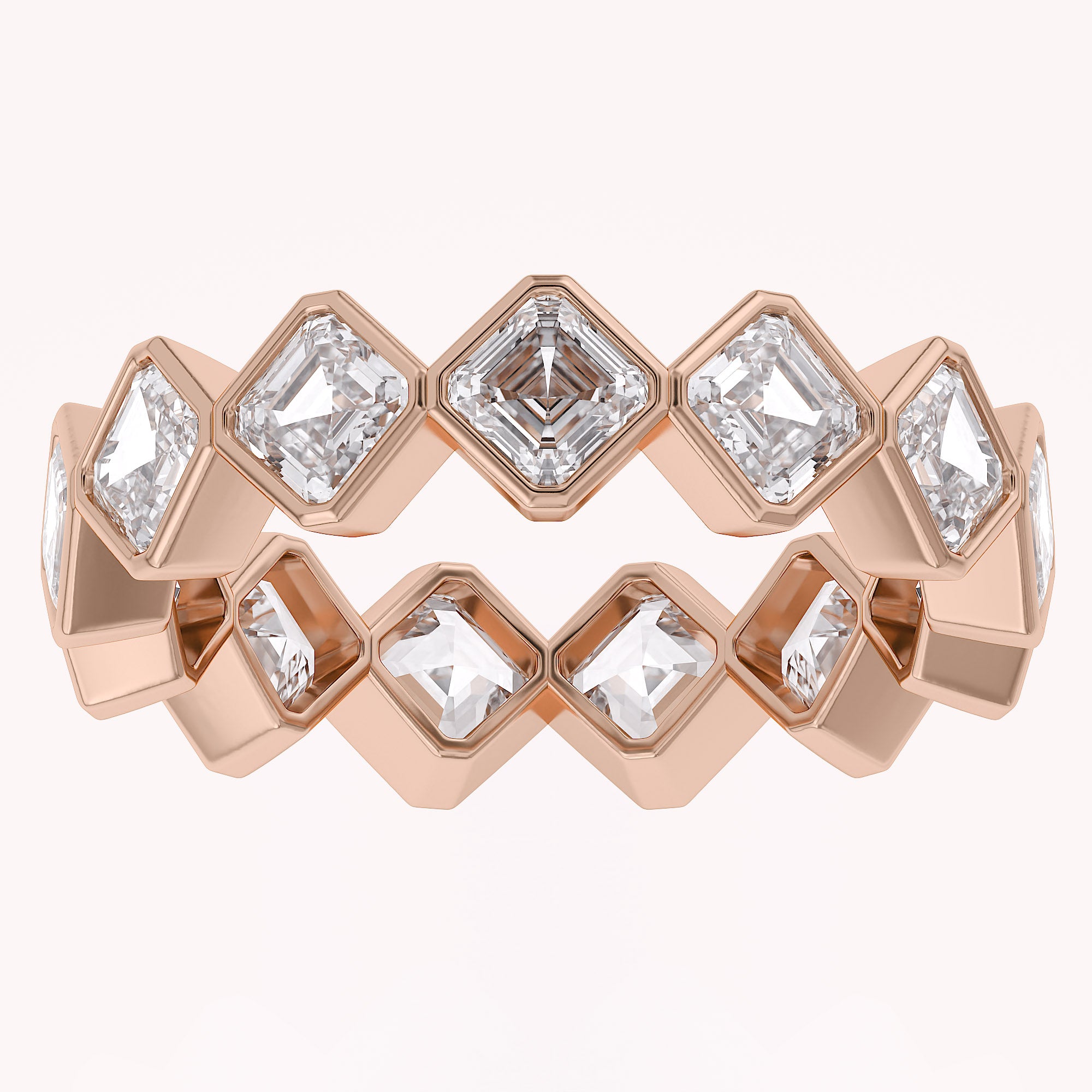 Asscher-Cut Full-Eternity Ring | Lab-Grown Diamond