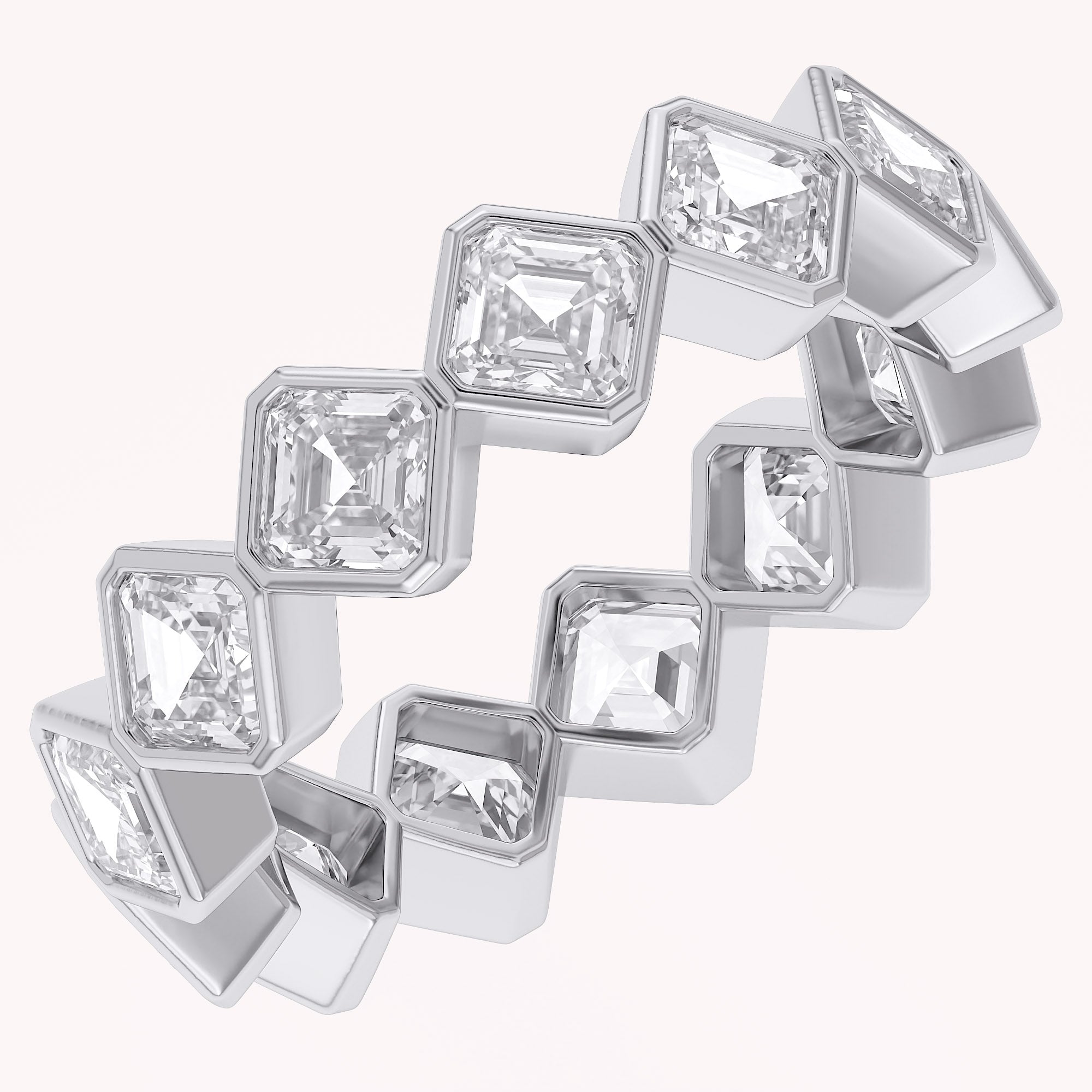 Asscher-Cut Full-Eternity Ring | Lab-Grown Diamond