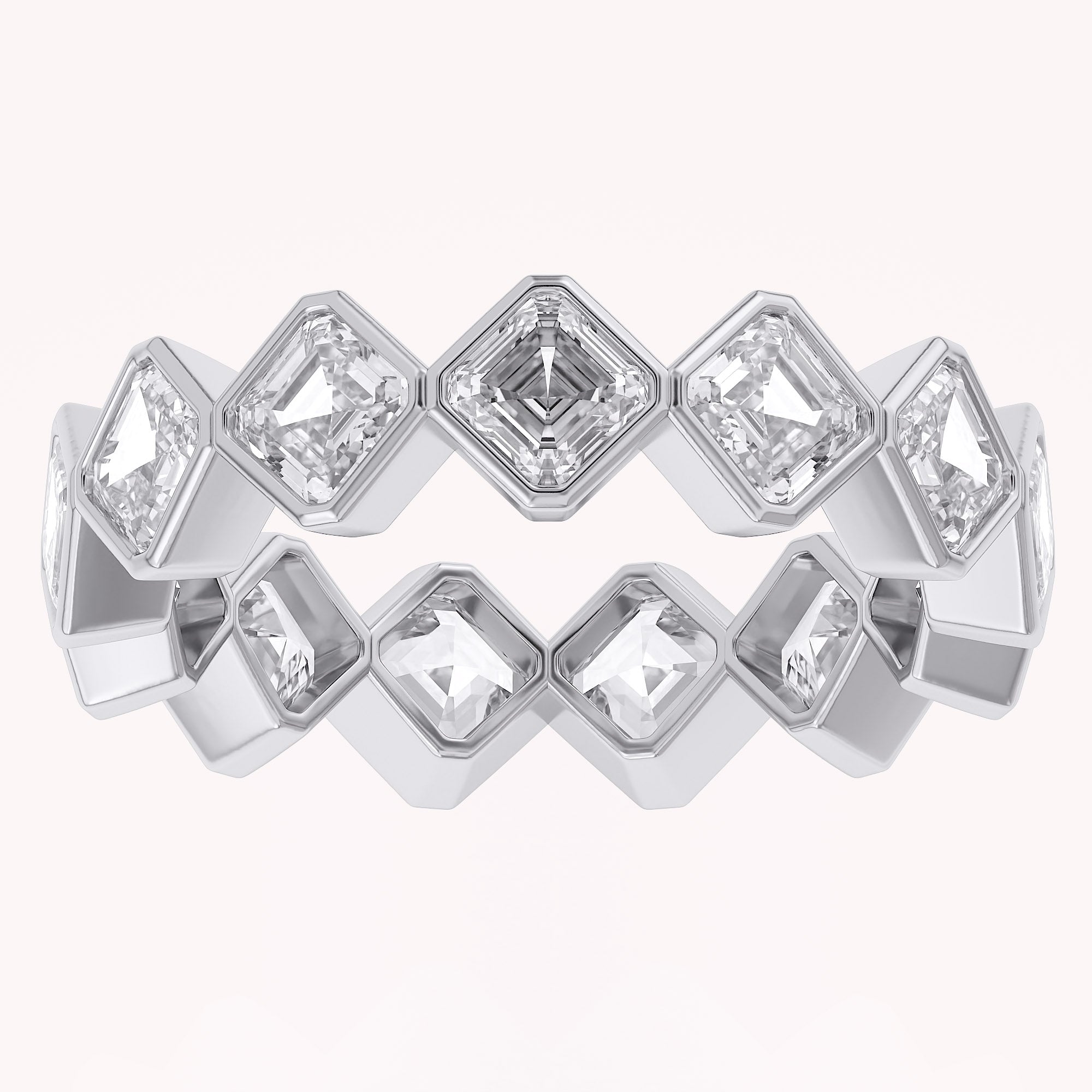 Asscher-Cut Full-Eternity Ring | Lab-Grown Diamond