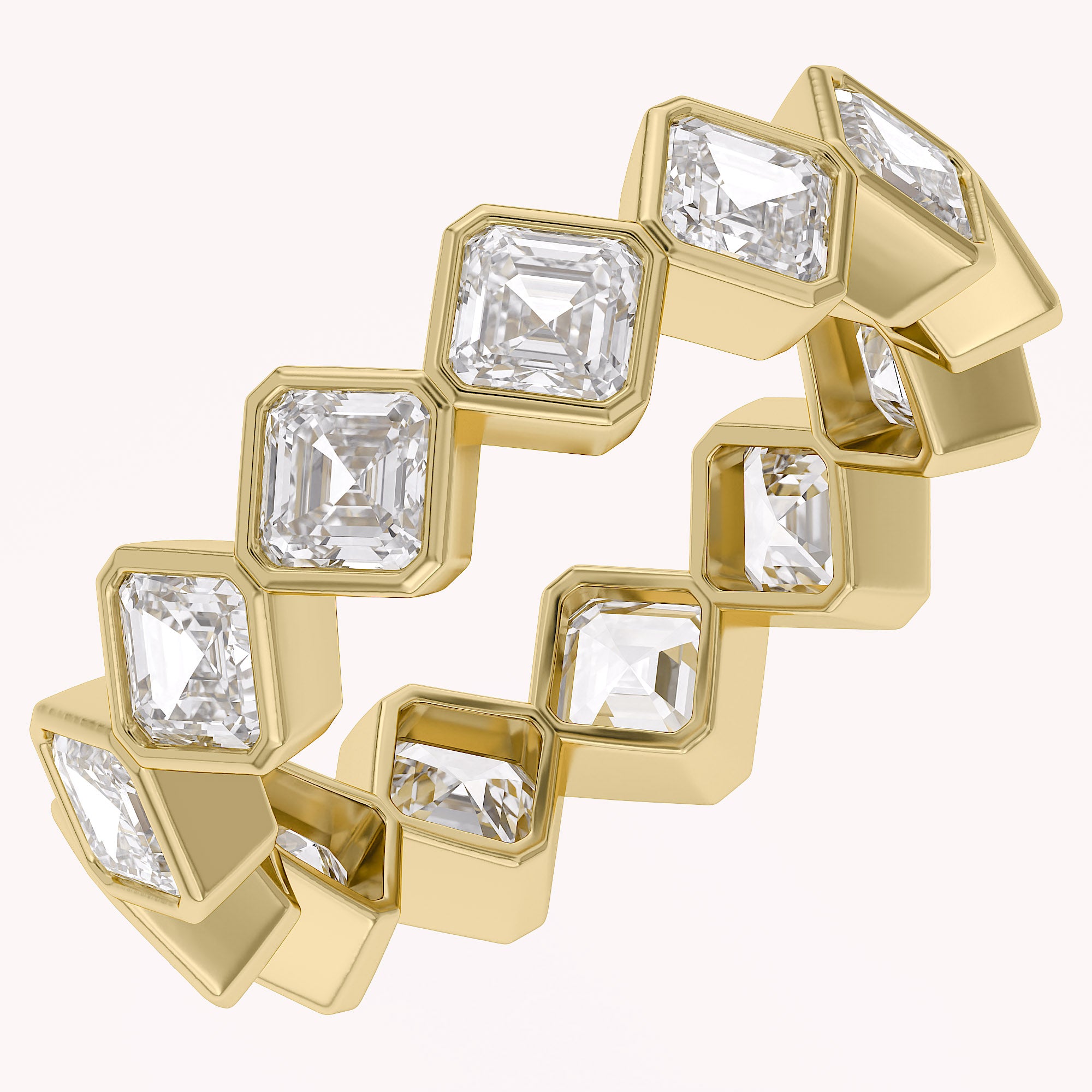 Asscher-Cut Full-Eternity Ring | Lab-Grown Diamond