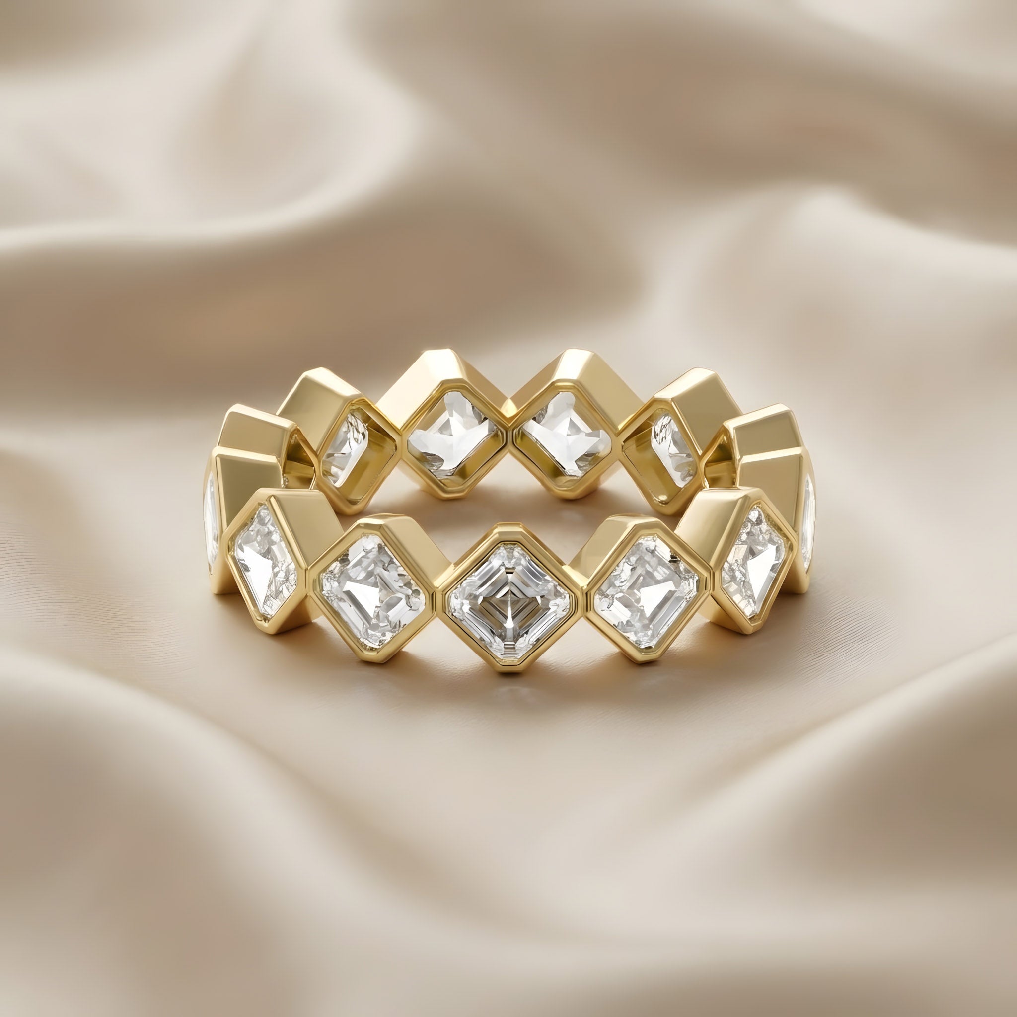 Asscher-Cut Full-Eternity Ring | Lab-Grown Diamond