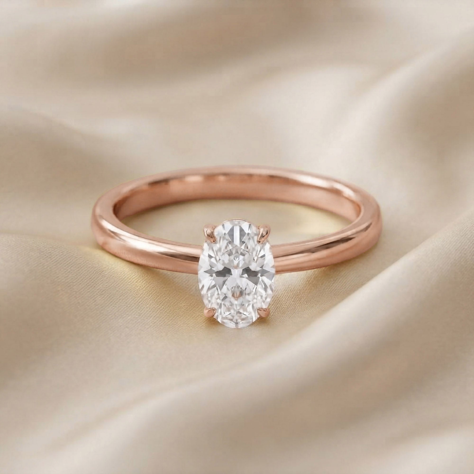 Oval-Cut Solitaire Engagement Ring | Lab-Grown Diamond