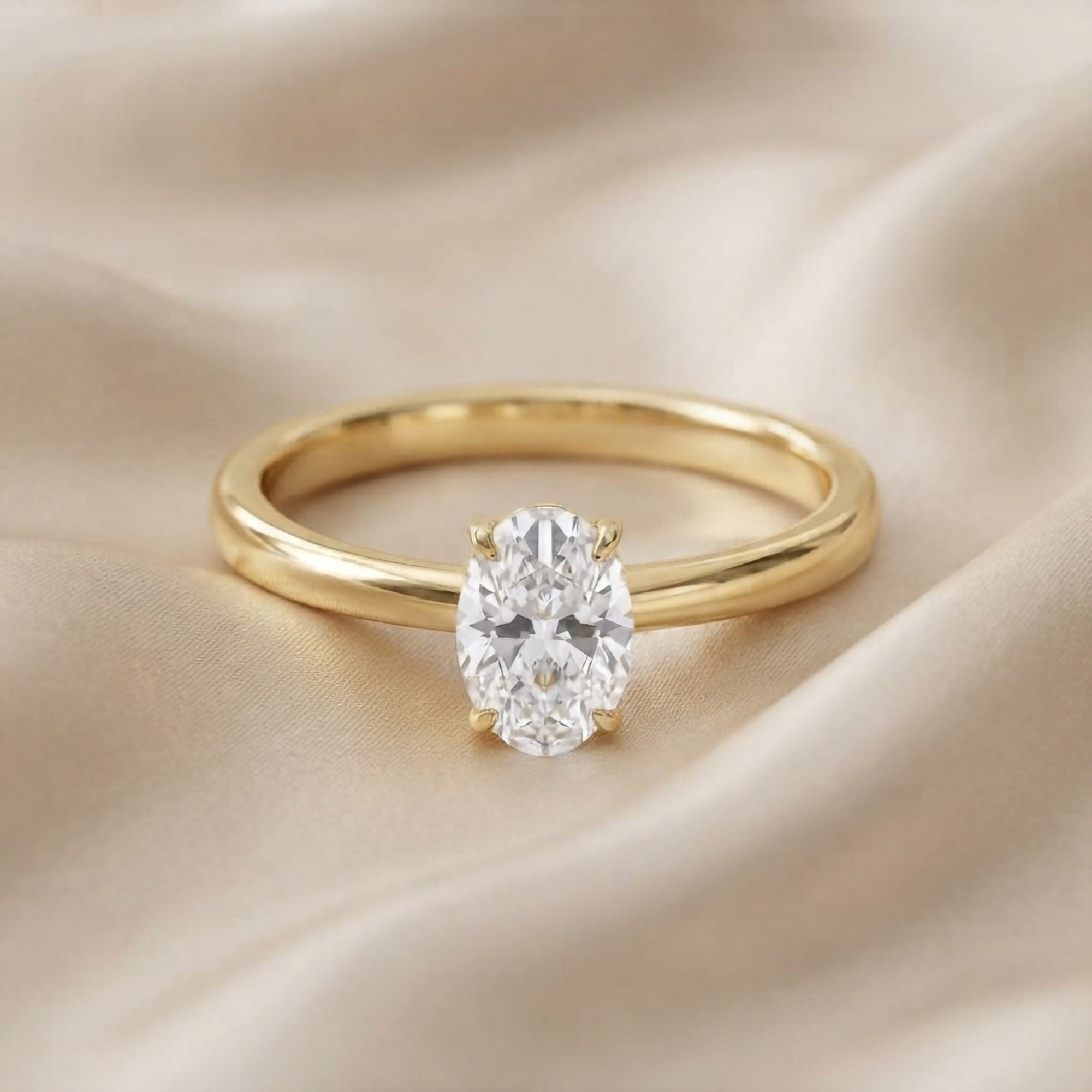 Oval-Cut Solitaire Engagement Ring | Lab-Grown Diamond